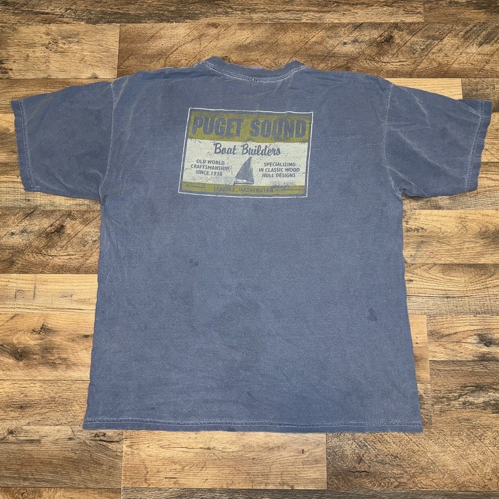 Vintage Puget Sound Washington Boat Builders T Shirt Size XL